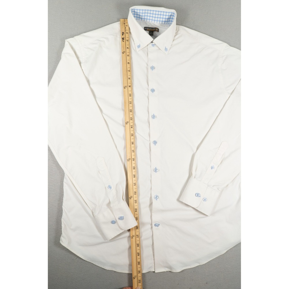 Peter Millar Mens Summer Comfort Button Down Shirt White Size L Long Sleeve image 5
